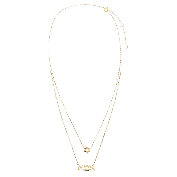  Solid Star Of David X Ima Two In One Necklace 14K - Adina Eden's Jewels