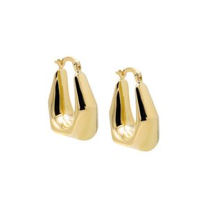 14K Gold Solid Graduated Octagon Shaped Hoop Earring 14K - Adina Eden's Jewels