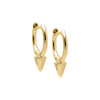 14K Gold / Pair Solid Spike Huggie Earring 14K - Adina Eden's Jewels