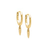 14K Gold / Pair Dangling Spike Huggie Earring 14K - Adina Eden's Jewels