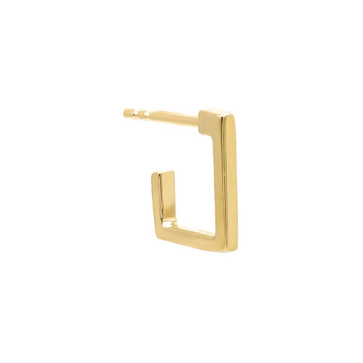 14K Gold / Single Solid Thin Open Square Hoop Earring 14K - Adina Eden's Jewels