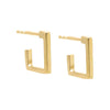 14K Gold / Pair Solid Thin Open Square Hoop Earring 14K - Adina Eden's Jewels