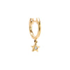 14K Gold / Single Mini Dangling Diamond Star Huggie Earring 14K - Adina Eden's Jewels