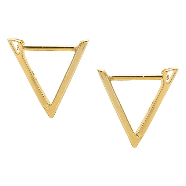  Solid Open Triangle Hoop Earring 14K - Adina Eden's Jewels