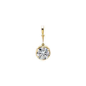 Lab Grown Diamond Vintage Round Prong Set Charm 14K