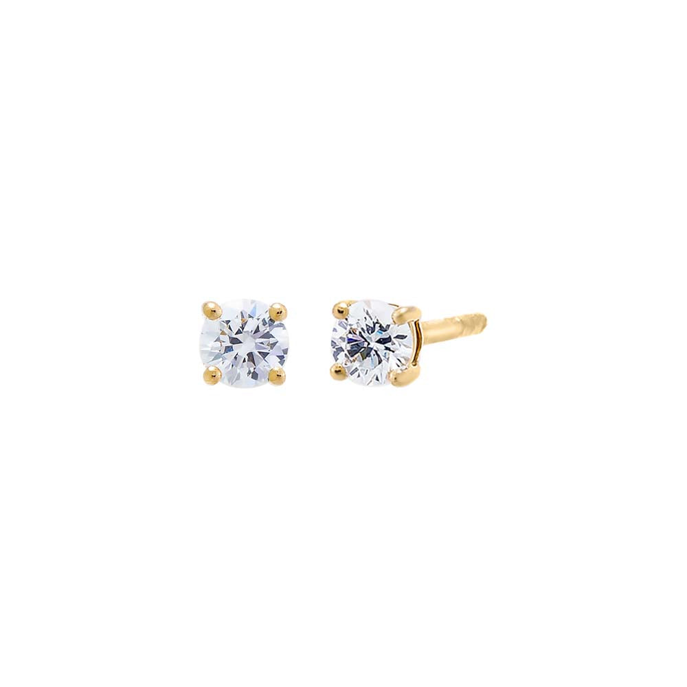 14K Gold / 0.50 CT Lab Grown Diamond Solitaire Four Prong Stud Earring 14K - Adina Eden's Jewels