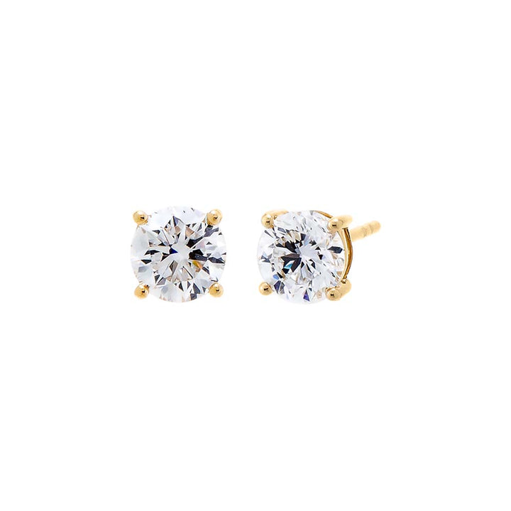14K Gold / 1.5 CT Lab Grown Diamond Solitaire Four Prong Stud Earring 14K - Adina Eden's Jewels