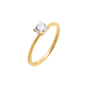 14K Gold / 6 / 0.50 CT Lab Grown Diamond Round Solitaire Engagement Ring 14K - Adina Eden's Jewels