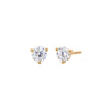 14K Gold / 1 CT Lab Grown Diamond Solitaire Three Prong Stud Earring 14K - Adina Eden's Jewels