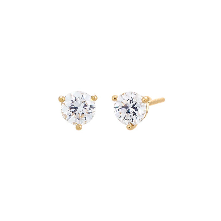 14K Gold / 1.5 CT Lab Grown Diamond Solitaire Three Prong Stud Earring 14K - Adina Eden's Jewels