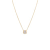 14K Gold / 0.25 CT Lab Grown Diamond Princess Cut Bezel Necklace 14K - Adina Eden's Jewels