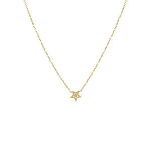 14K Gold Diamond Pave Mini Star Necklace 14K - Adina Eden's Jewels