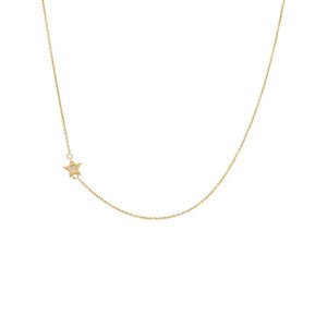 14K Gold Diamond Sideway Star Necklace 14K - Adina Eden's Jewels
