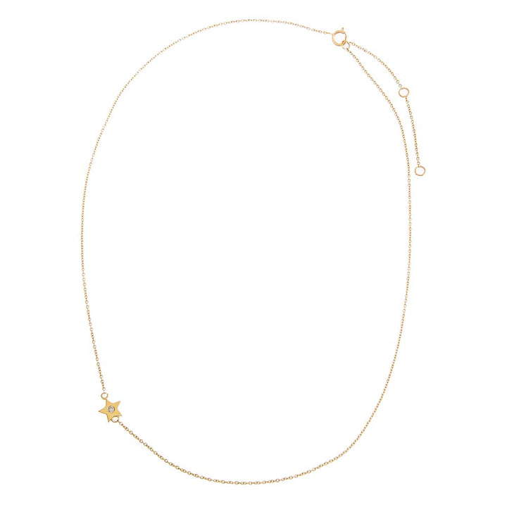  Diamond Sideway Star Necklace 14K - Adina Eden's Jewels