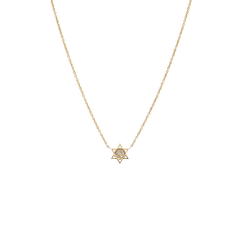 14K Gold Star of David Necklace 14K - Adina Eden's Jewels