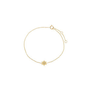 14K Gold Diamond Star of David Bracelet 14K - Adina Eden's Jewels