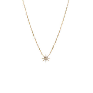 14K Gold Diamond Pave Starburst Necklace 14K - Adina Eden's Jewels
