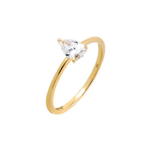 14K Gold / 6 / 0.50 CT Lab Grown Diamond Pear Engagement Ring 14K - Adina Eden's Jewels