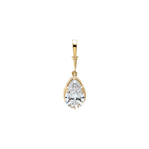 Lab Grown Diamond Vintage Pear Prong Set Charm 14K