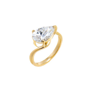 Lab Grown Diamond Pear Swirl Pinky Ring 14K