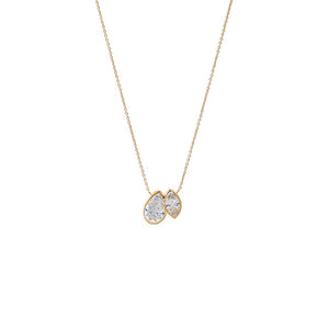 14K Gold Lab Grown Diamond Toi E Moi Bezel Necklace 14K - Adina Eden's Jewels