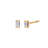 14K Gold / Pair Itty Bitty Diamond Baguette Stud Earring 14K - Adina Eden's Jewels