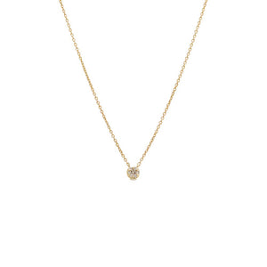 14K Gold Diamond Mini Flower Necklace 14K - Adina Eden's Jewels