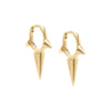 14K Gold Triple Solid Spike Huggie Earring 14K - Adina Eden's Jewels