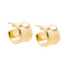 14K Gold Solid Wide Wave Open Hoop Earring 14K - Adina Eden's Jewels