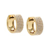 14K Gold Diamond Pave Five Row Huggie Earring 14K - Adina Eden's Jewels