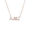 14K Rose Gold Diamond Block Monogram Nameplate Necklace 14K - Adina Eden's Jewels