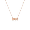 14K Rose Gold Solid Bubble Double Initials Heart Necklace 14K - Adina Eden's Jewels