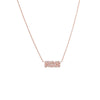 14K Rose Gold Diamond Pave Bubble Outline Hebrew 'Mom' Necklace 14K - Adina Eden's Jewels