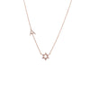 14K Rose Gold Diamond Pave Star Of David Initial Necklace 14K - Adina Eden's Jewels