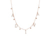 14K Rose Gold / 2 Diamond Pave Dangling Name X Bezels Necklace 14K - Adina Eden's Jewels