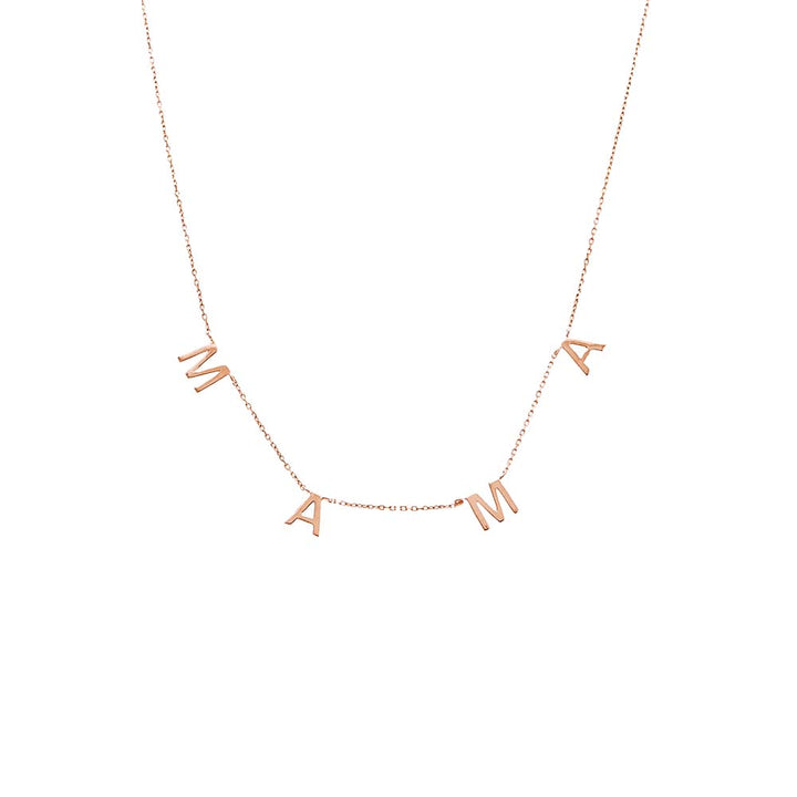 14K Rose Gold Tiny Solid Scattered Mama Necklace 14K - Adina Eden's Jewels