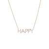 14K Rose Gold Diamond Pave Happy Nameplate Necklace 14K - Adina Eden's Jewels