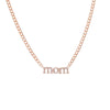 14K Rose Gold Diamond Pave Mom Lowercase Necklace 14K - Adina Eden's Jewels