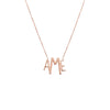 14K Rose Gold Solid Graduated Block Monogram Necklace 14K - Adina Eden's Jewels