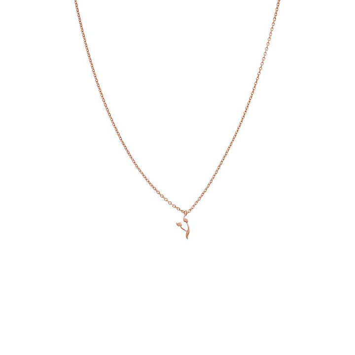 14K Rose Gold Solid Hebrew Initial Necklace 14K - Adina Eden's Jewels
