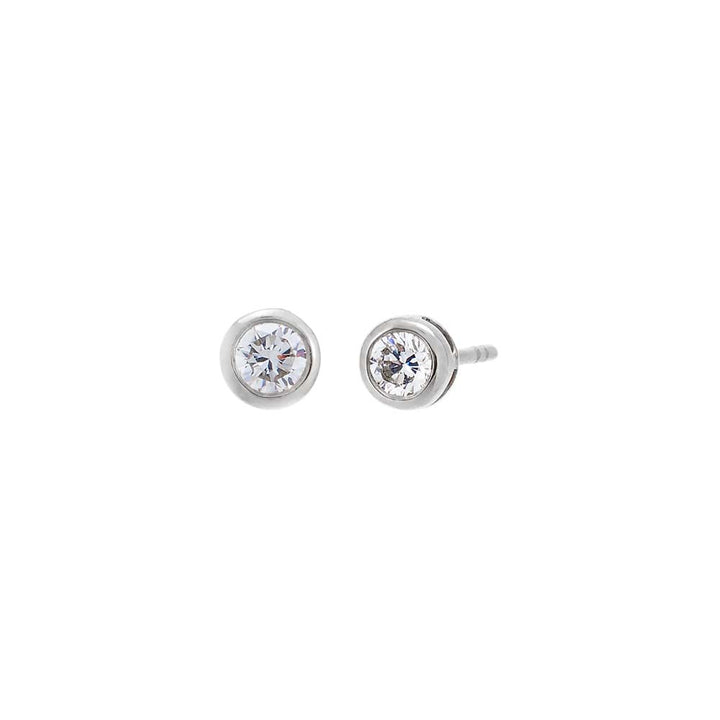  Lab Grown Diamond Solitaire Bezel Stud Earring 14K - Adina Eden's Jewels