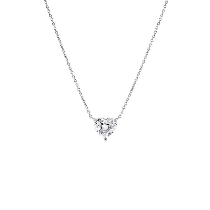 Lab Grown Diamond Heart Solitaire Necklace 14K