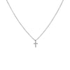 14K White Gold Diamond Mini Cross Necklace 14K - Adina Eden's Jewels