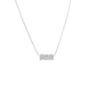 14K White Gold Diamond Pave Bubble Outline Hebrew 'Mom' Necklace 14K - Adina Eden's Jewels