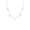 14K White Gold / 2 Diamond Pave Dangling Name X Bezels Necklace 14K - Adina Eden's Jewels