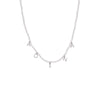 14K White Gold Diamond Pave Dangling Name Pearl Necklace 14K - Adina Eden's Jewels