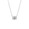 14K White Gold / 1 CT Lab Grown Diamond Emerald Solitaire Necklace 14K - Adina Eden's Jewels