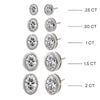 Lab Grown Diamond Oval Bezel Stud Earring 14K