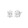 14K White Gold / 1.5 CT Lab Grown Diamond Oval Four Prong Stud Earring 14K - Adina Eden's Jewels