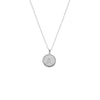 14K White Gold Diamond Pave Initial Coin Pendant Necklace 14K - Adina Eden's Jewels